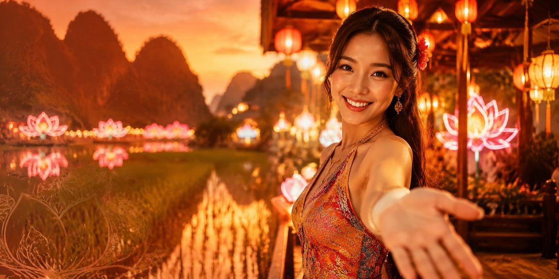 Khung cảnh chợ đêm Ninh Bình về đêm với không khí giải trí sôi động, gợi liên tưởng đến trải nghiệm casino trực tuyến